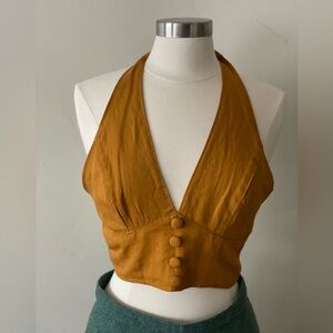 Anthropologie halter cropped top